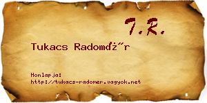 Tukacs Radomér névjegykártya
